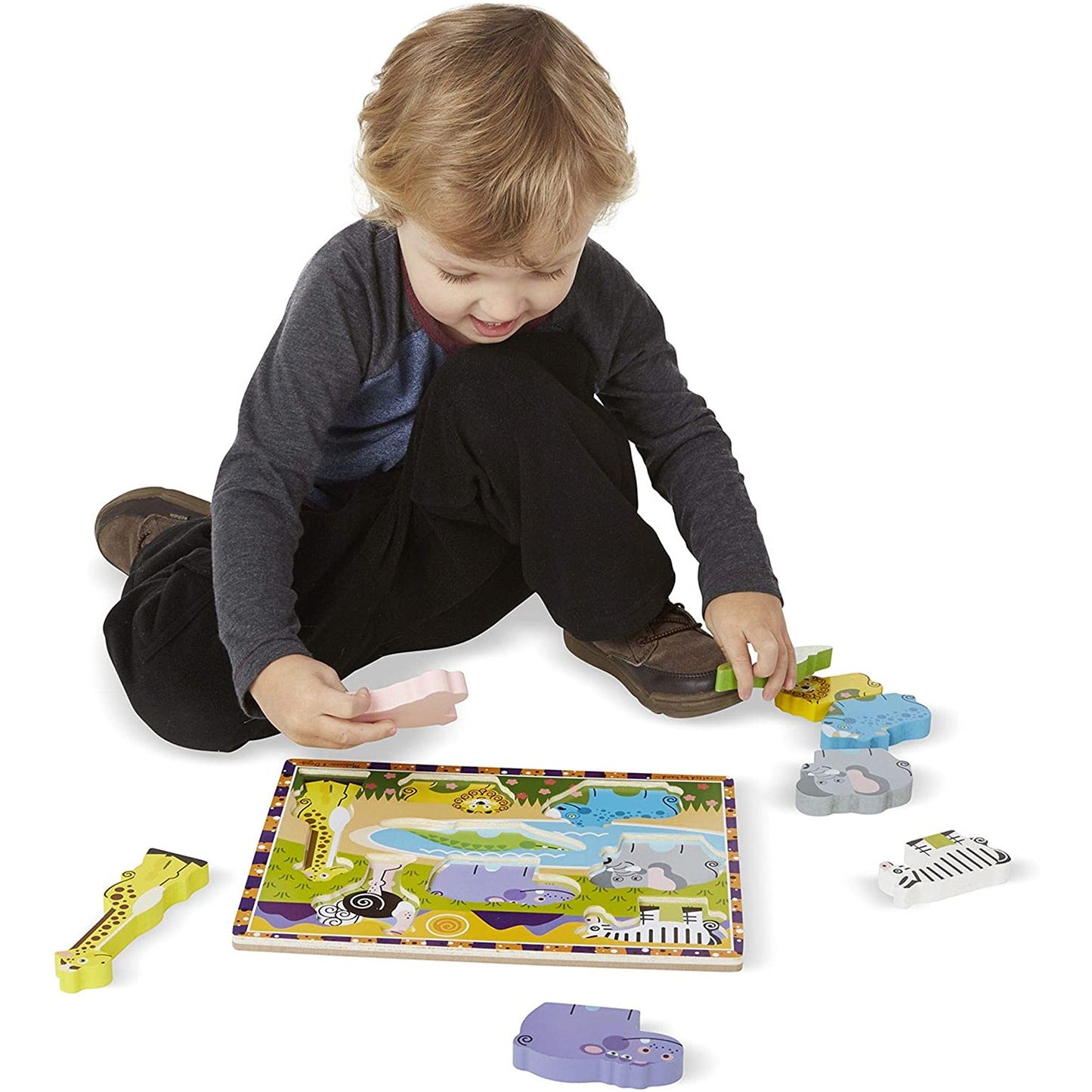 Melissa and Doug Puzzle Safari Chunky 8pc 1