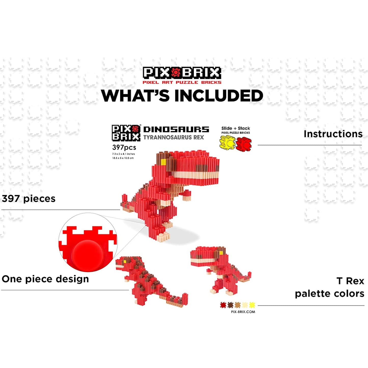 Pix Brix Dinosaur Tyrannosaurus Rex 397pc 1