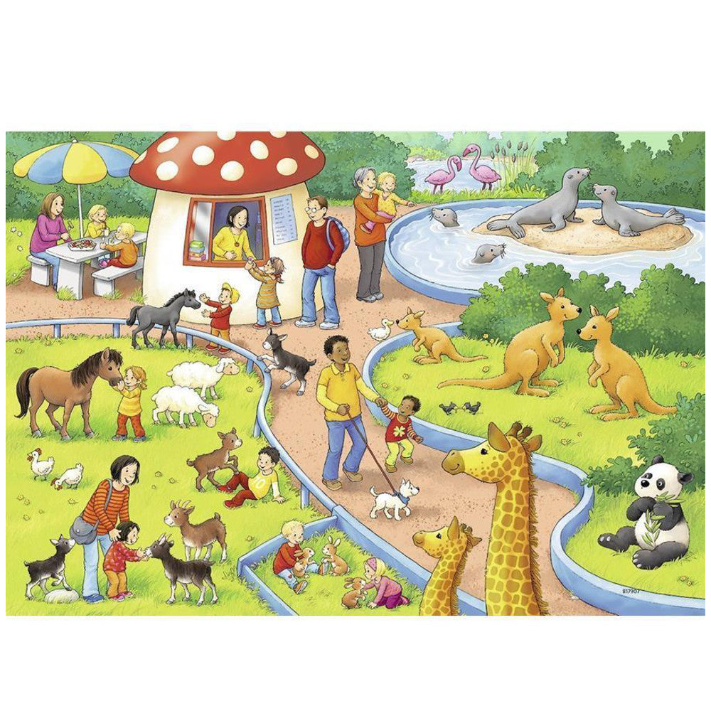Ravensburger Puzzle A Day at the Zoo 2 x 24pc 2