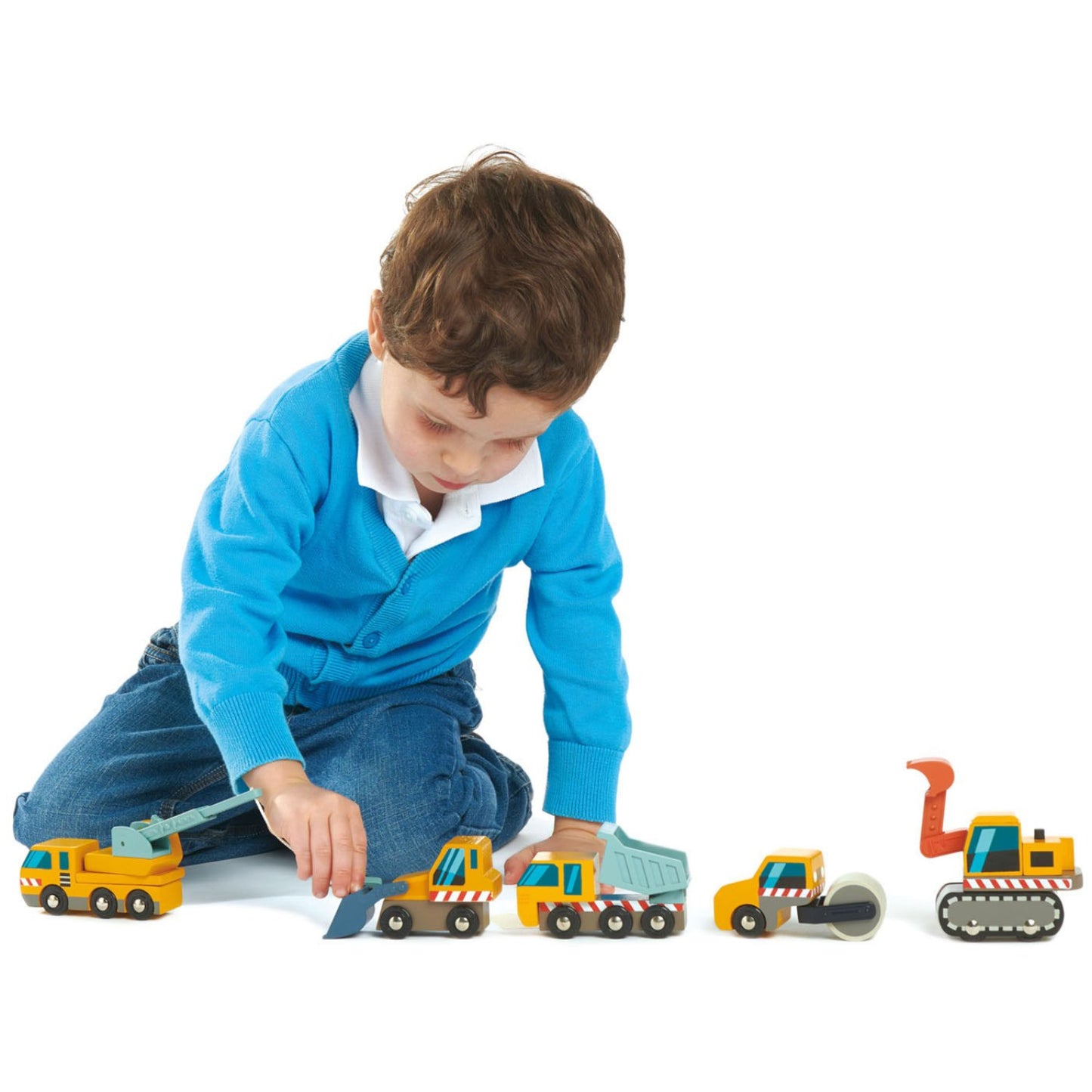 Tender Leaf Toys Construction Cars Wooden 5pc 4