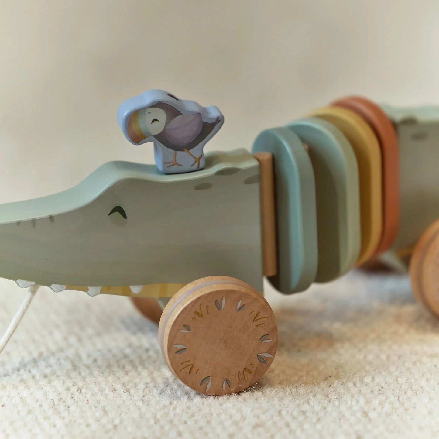 Little Dutch - Safari Friends | Wooden Pull Along Crocodile Animal
