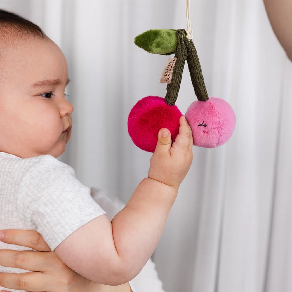 Living Textiles - 2 Pack Mini Market Brunch Stroller Toys | Pineapple & Cherries