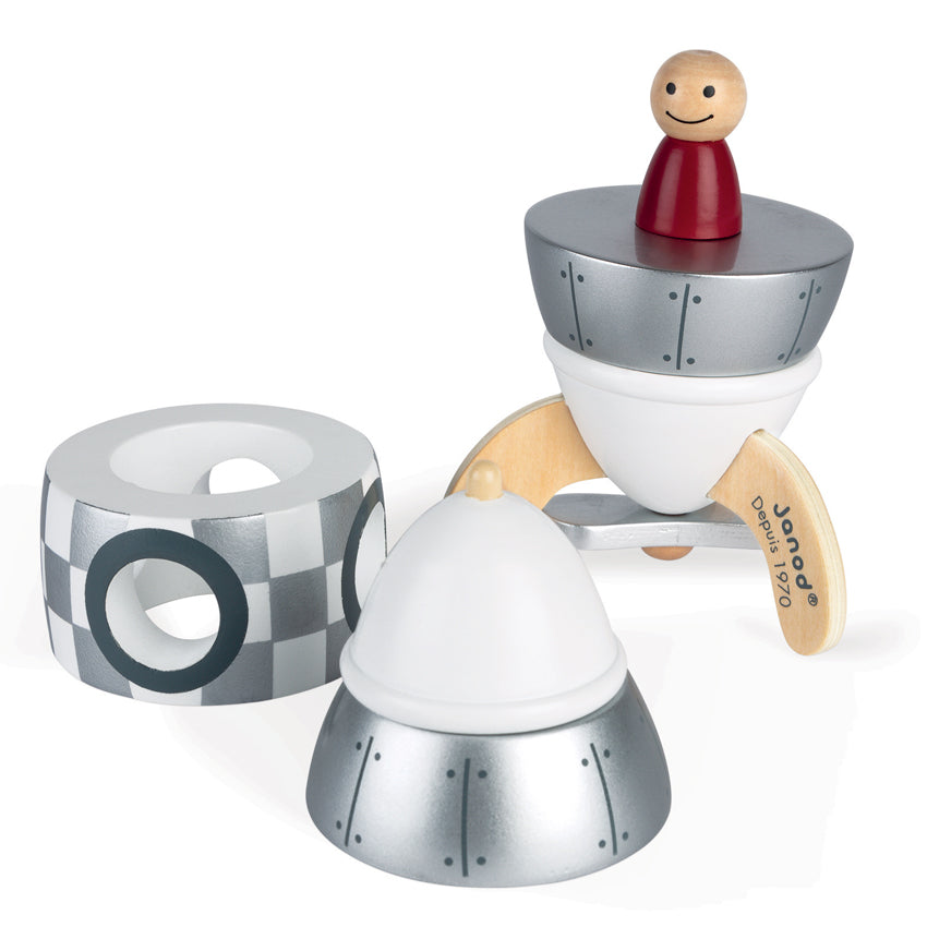 Janod Silver Magnetic Rocket Wooden