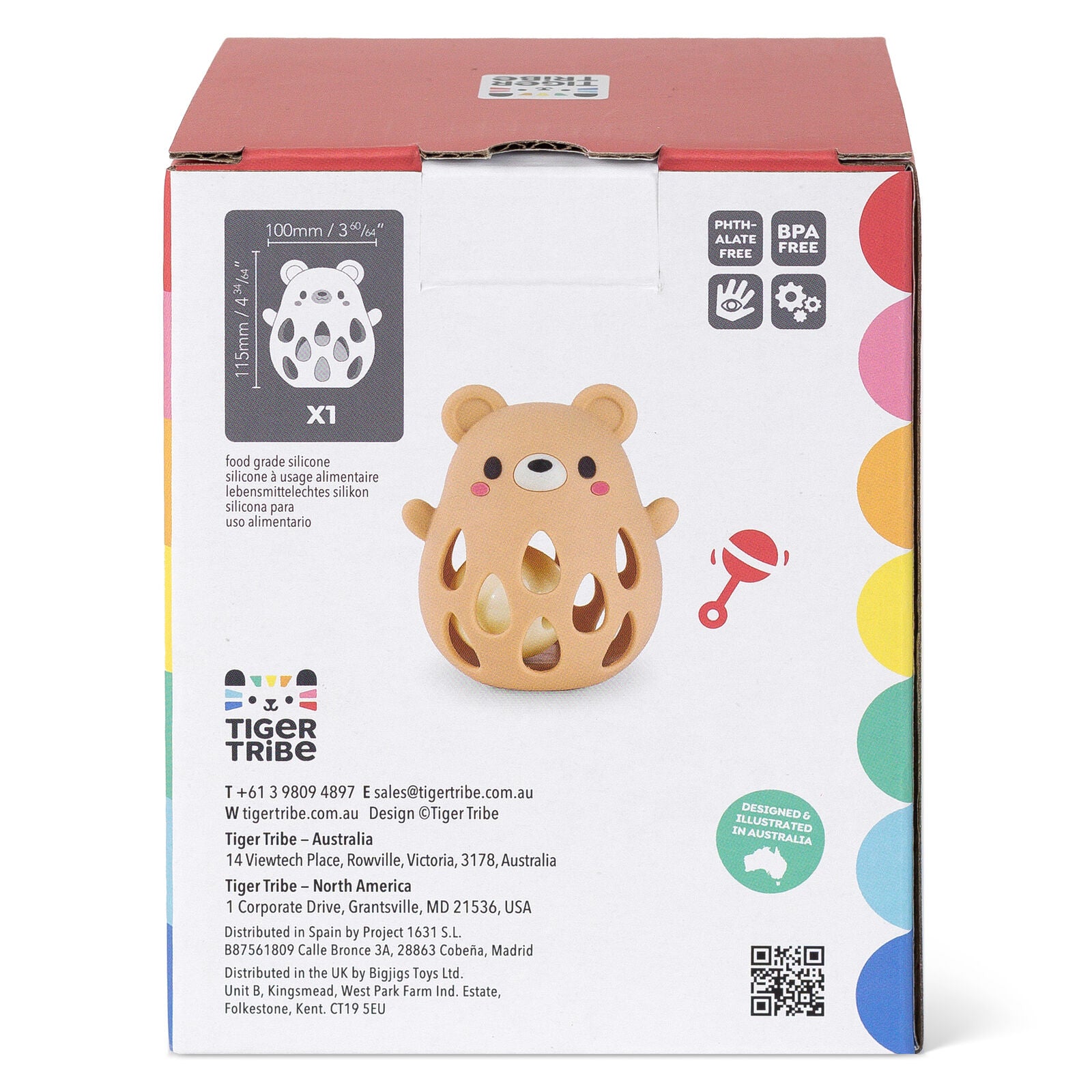 Tiger Tribe Silicone Rattle - Bear