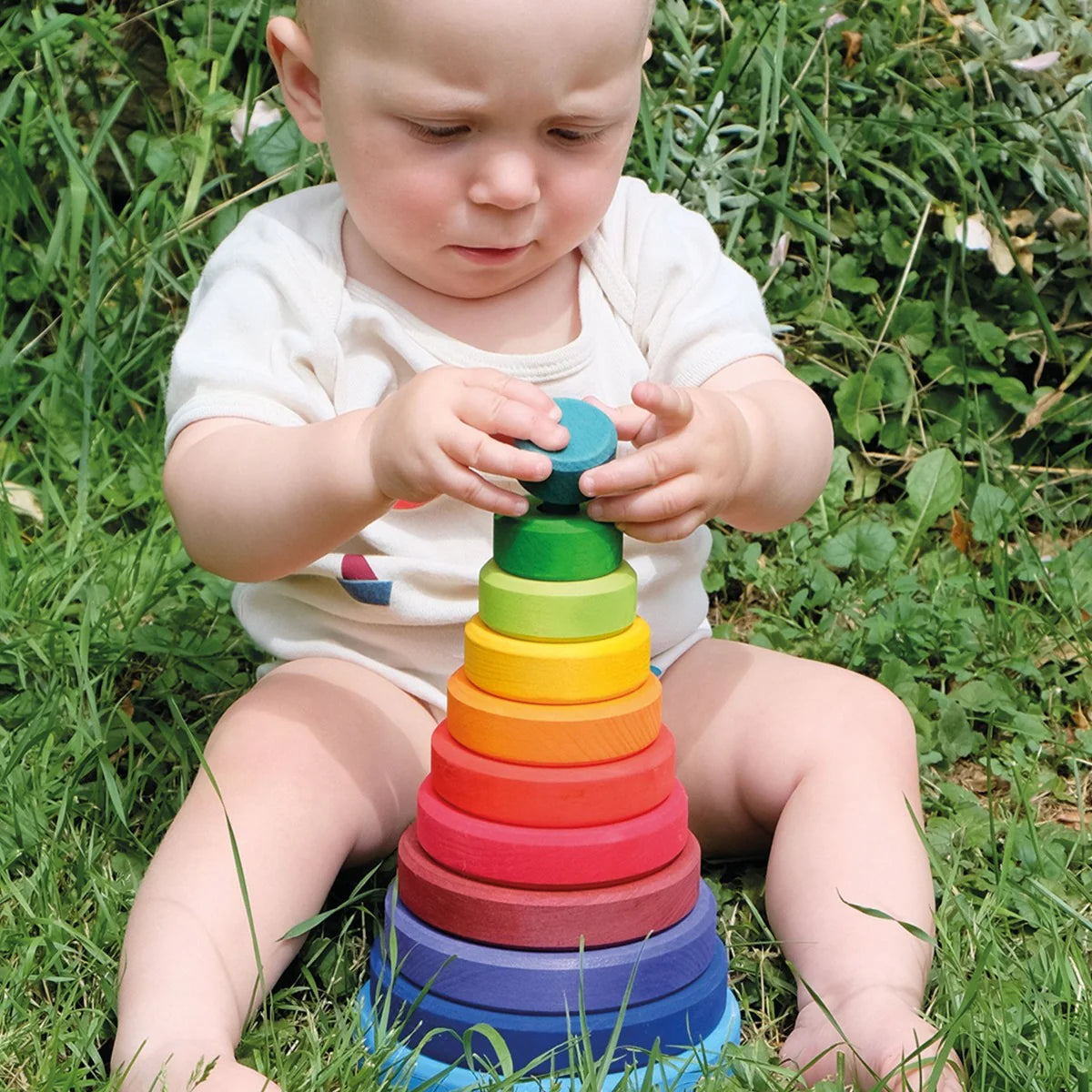 Grimm's Large Stacking Conical Tower - Rainbow
