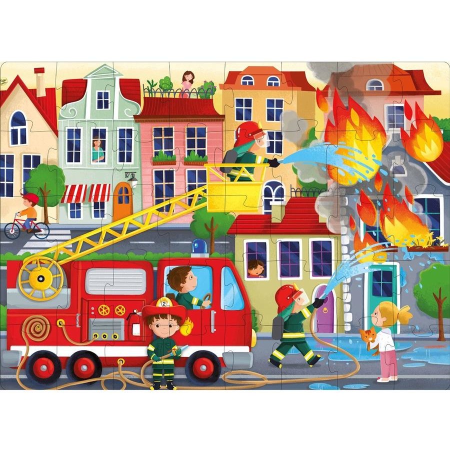 Sassi 3D Puzzle and Book Set - Learn Shapes with Firefighters