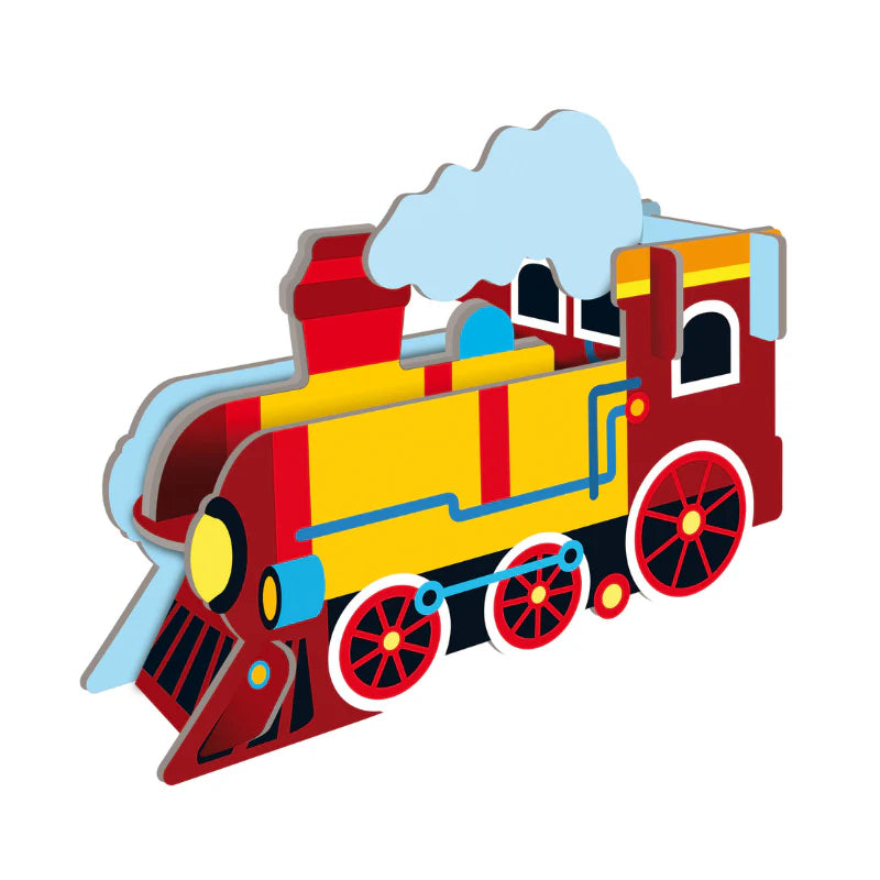 Sassi 3D Puzzle and Book Set - Learn Shapes | Train