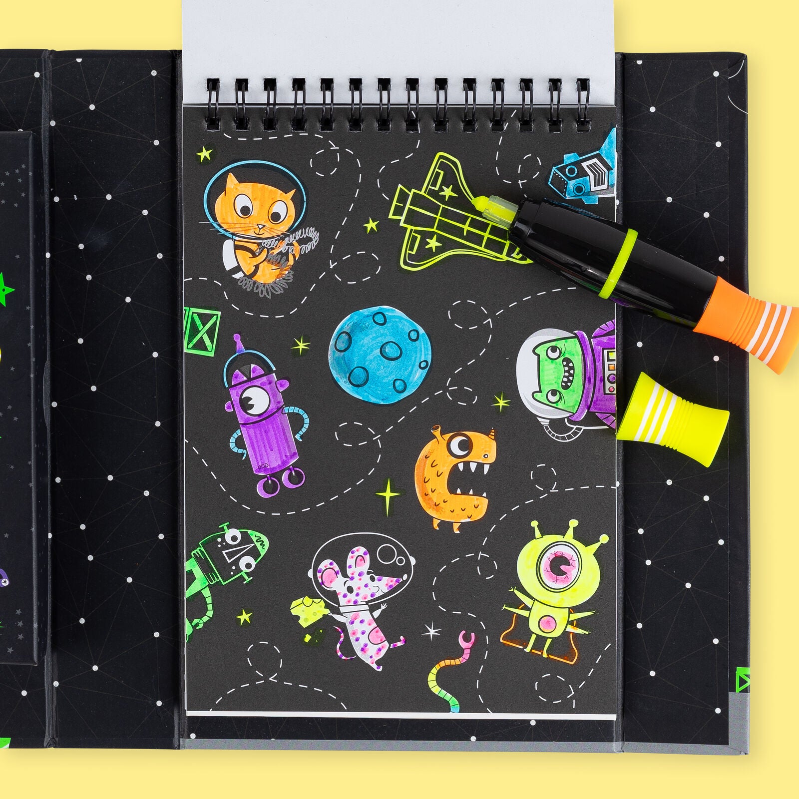 Tiger Tribe Neon Colouring Set - Outer Space