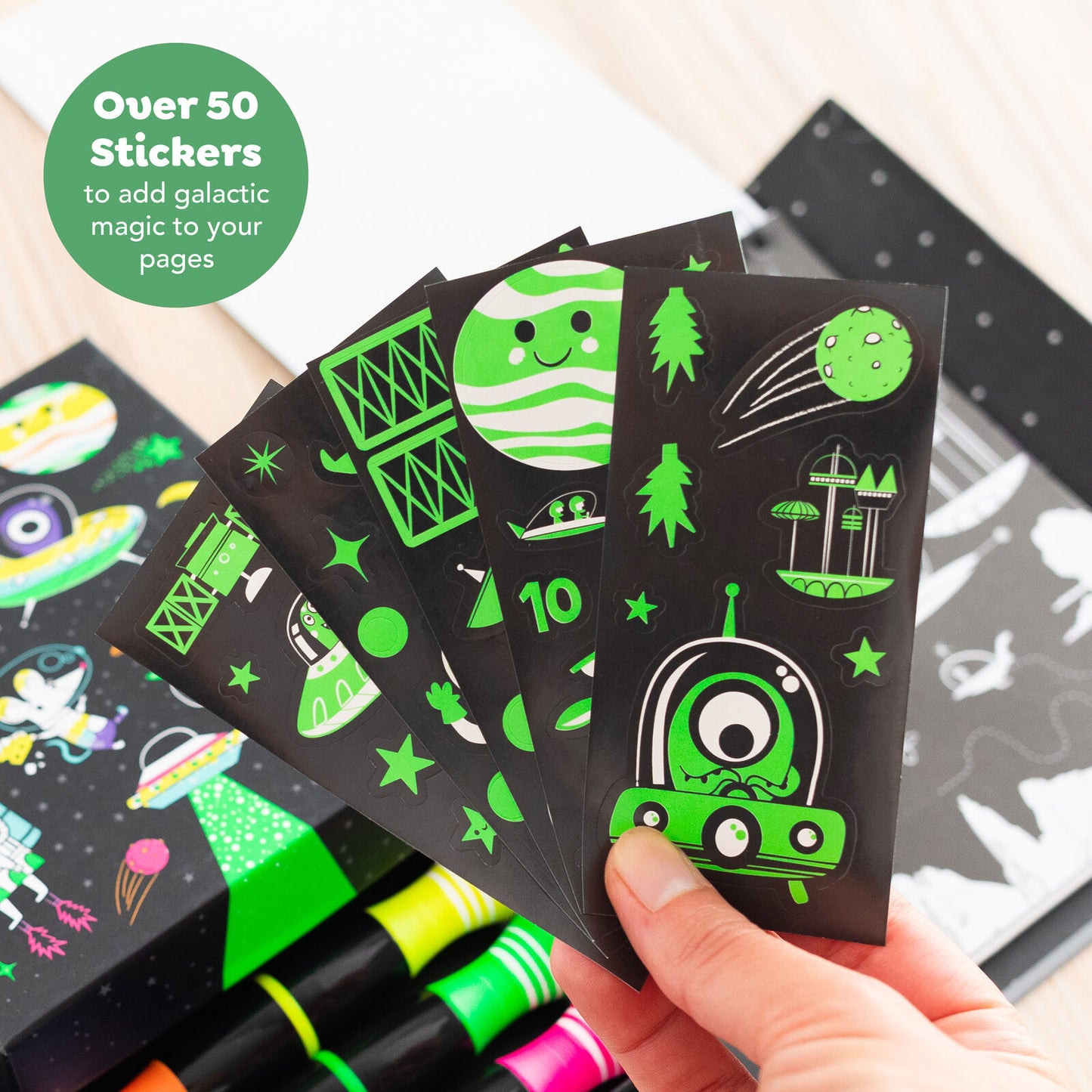Tiger Tribe Neon Colouring Set - Outer Space