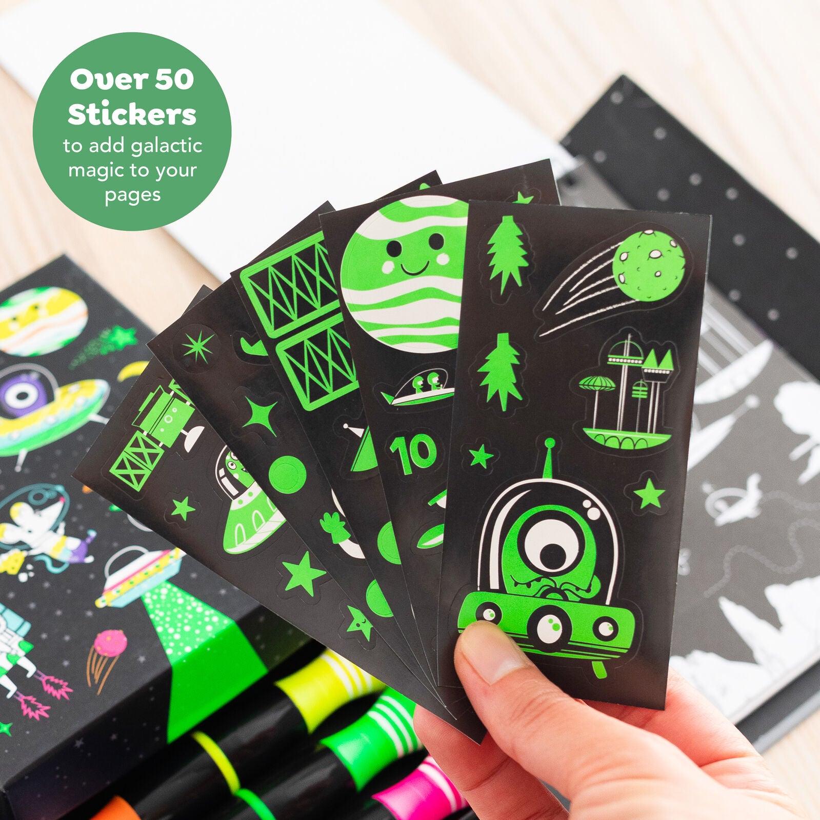 Tiger Tribe Neon Colouring Set - Outer Space