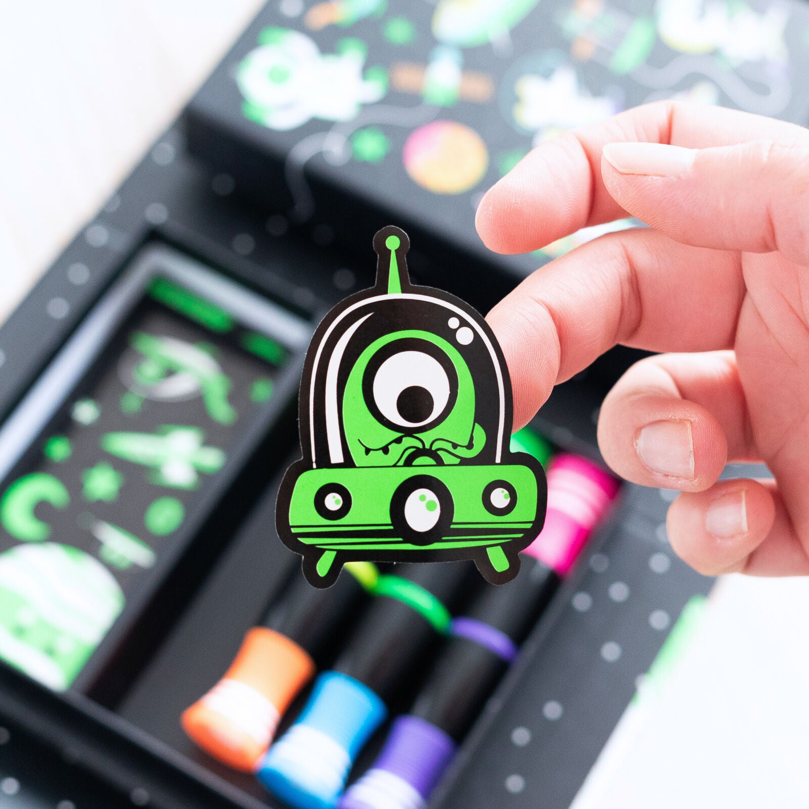 Tiger Tribe Neon Colouring Set - Outer Space