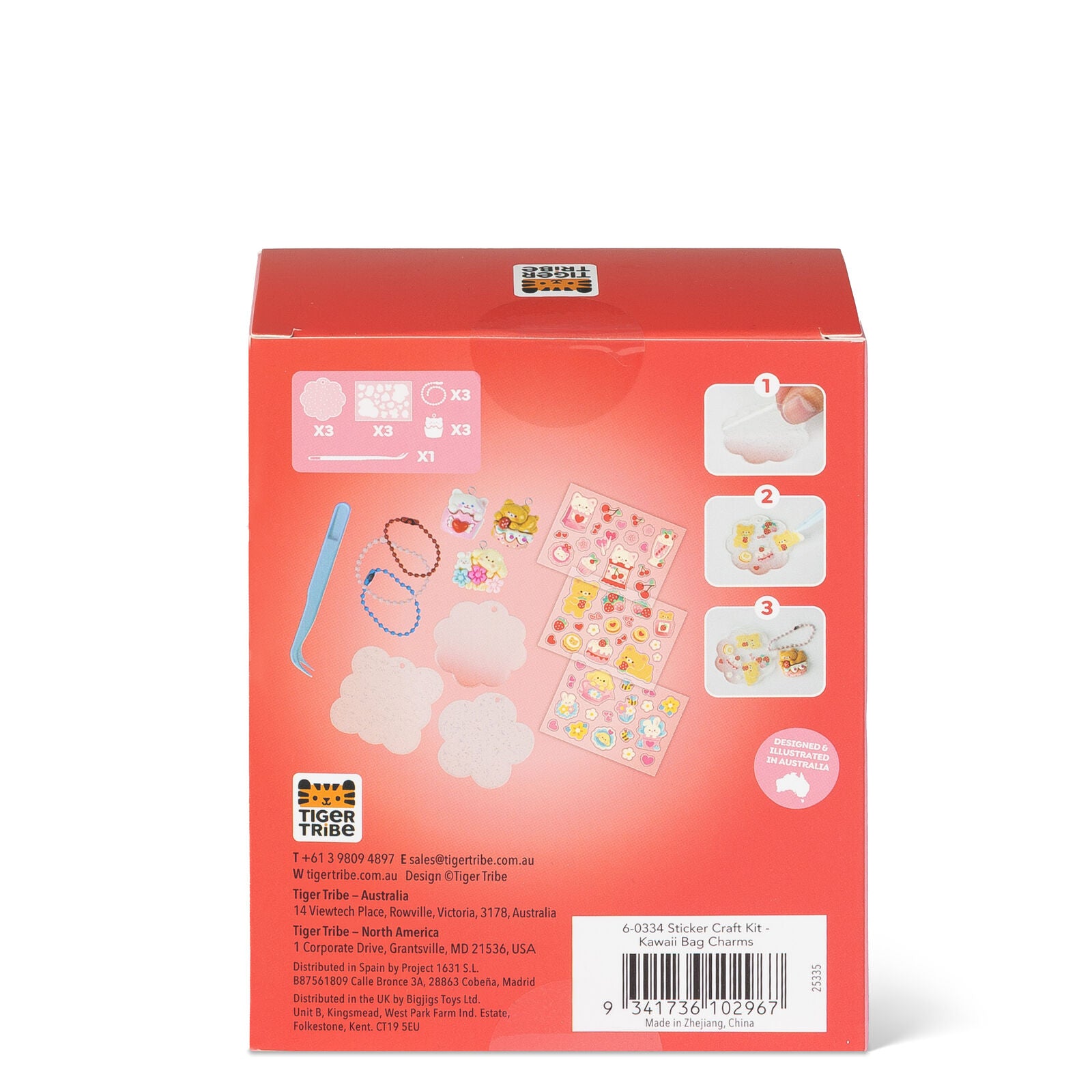 Tiger Tribe -  Sticker Craft Kit | Kawaii Bag Charms