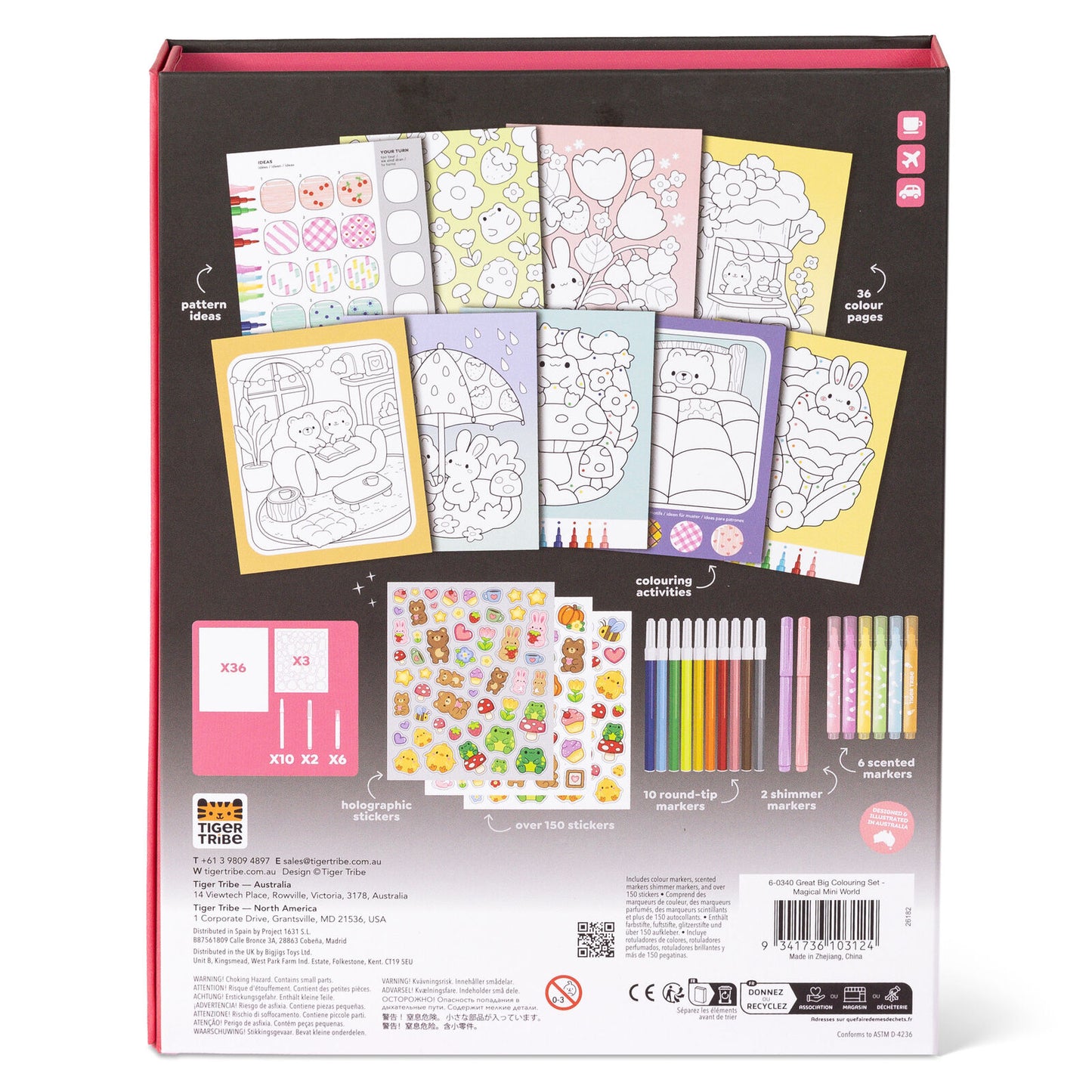 Tiger Tribe Great Big Colouring Set - Magical Mini Worlds