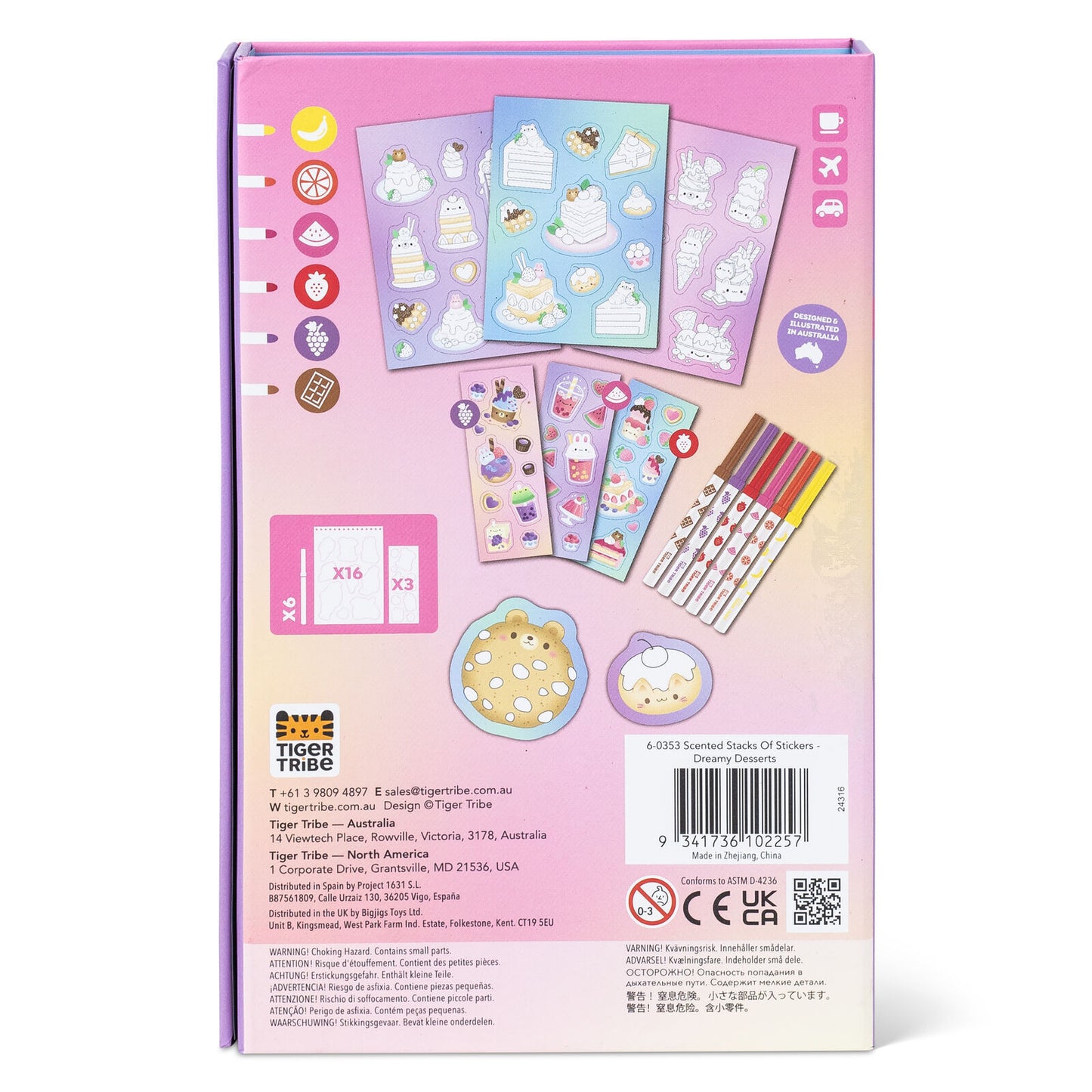 Tiger Tribe Scented Stack of Stickers - Dreamy Desserts
