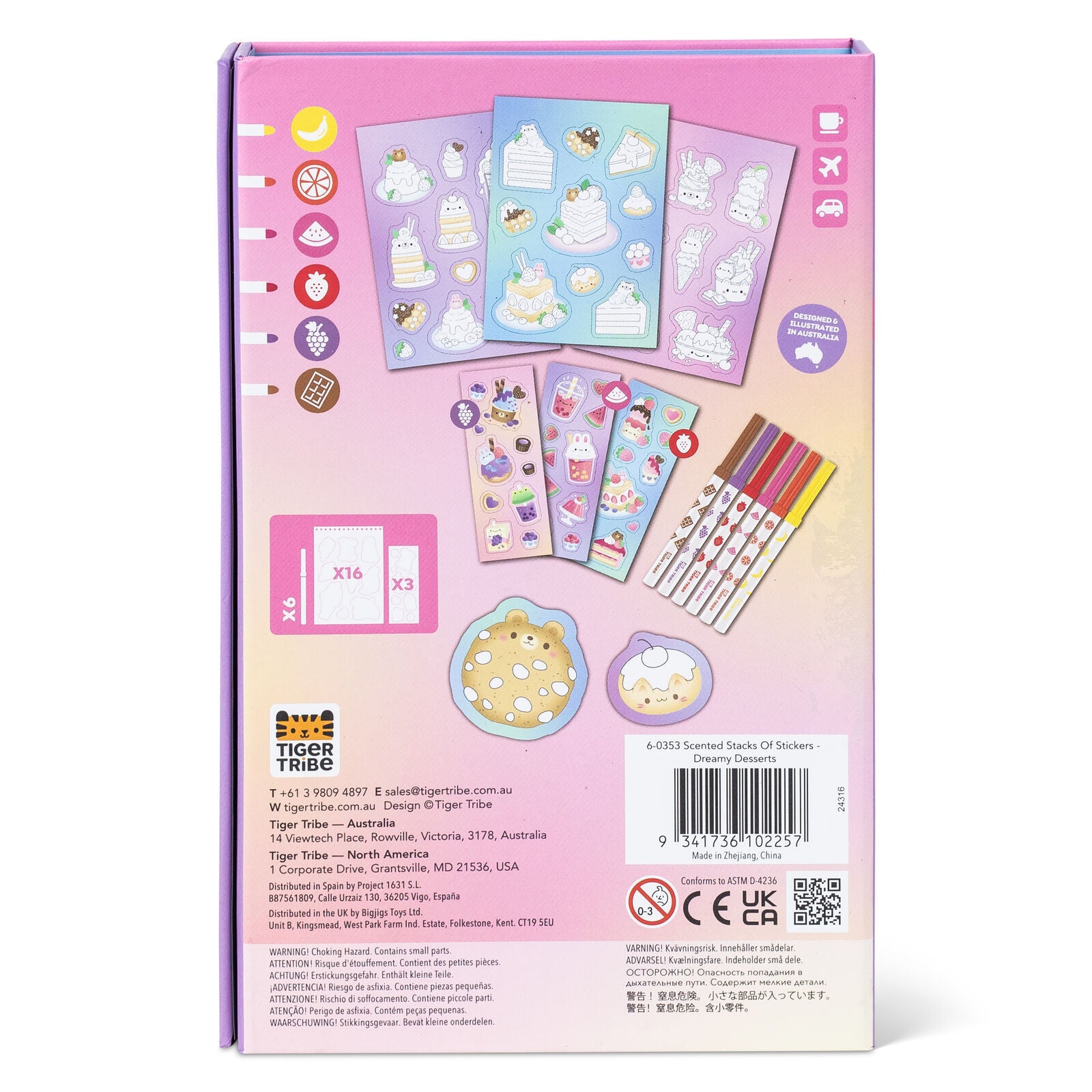 Tiger Tribe Scented Stack of Stickers - Dreamy Desserts