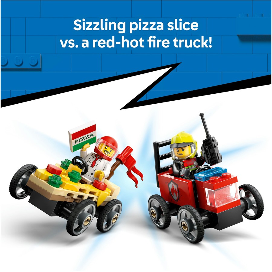 LEGO City Pizza vs. Fire Truck Race Car Pack 60458