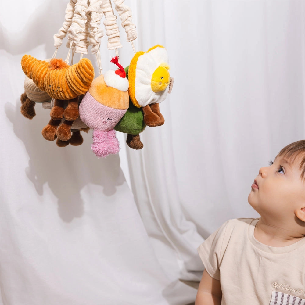 Living Textiles - 2 Pack Mini Market Brunch Stroller Toys | Avocado & Egg On Toast