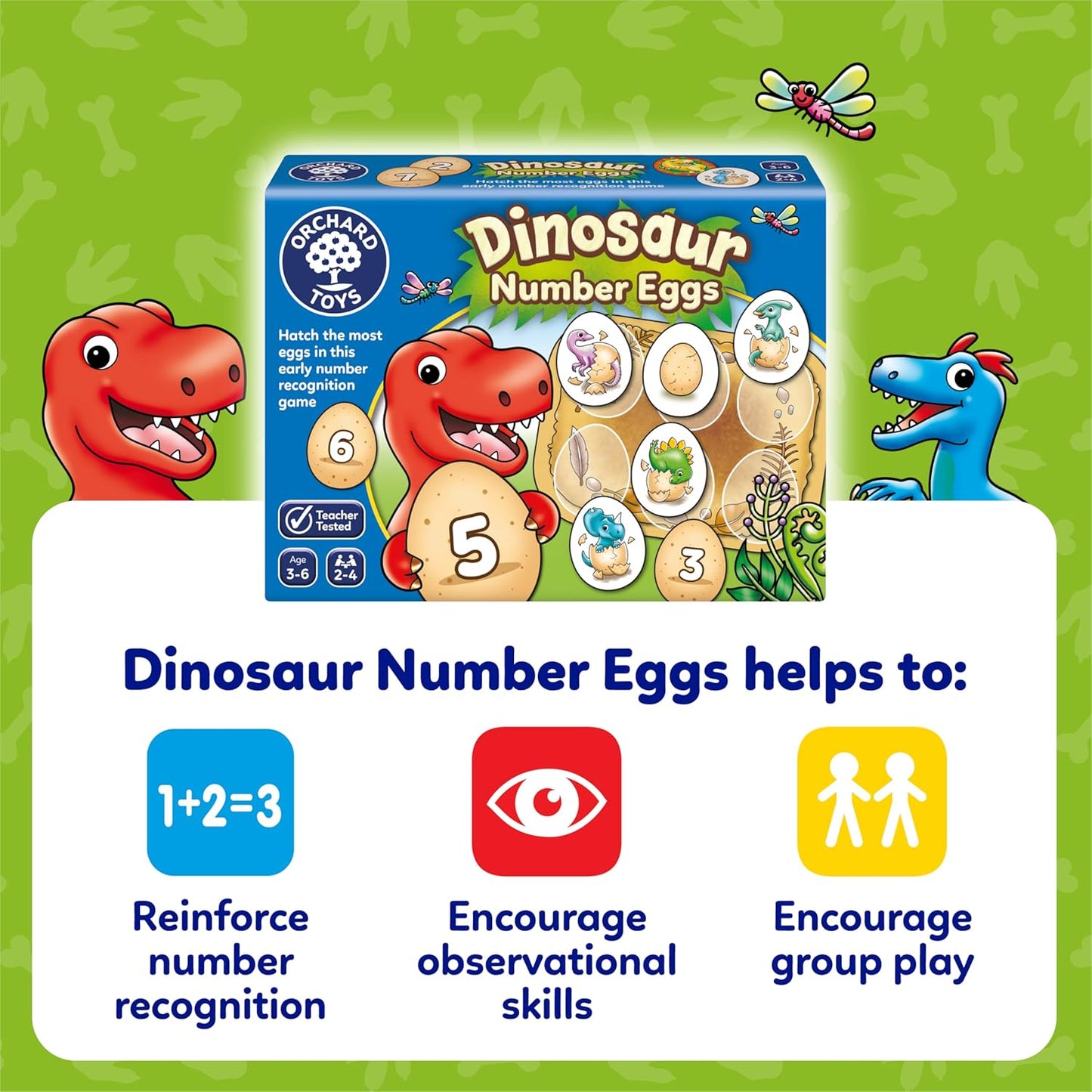 Orchard Toys Dinosaur Number Eggs Game