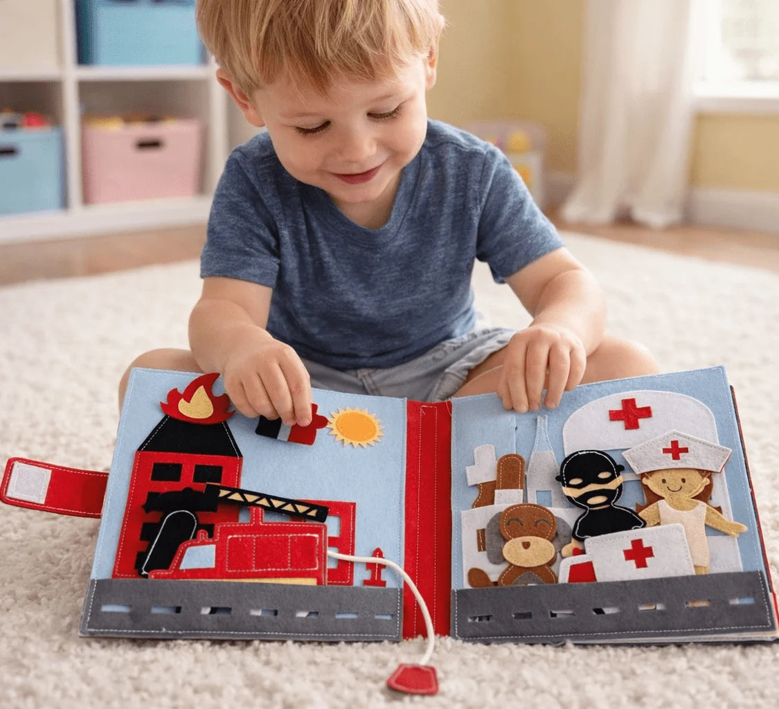 SmartyPals - Little Role Players Felt Busy Book | Screen-Free Dress-Up Activity Book for Kids
