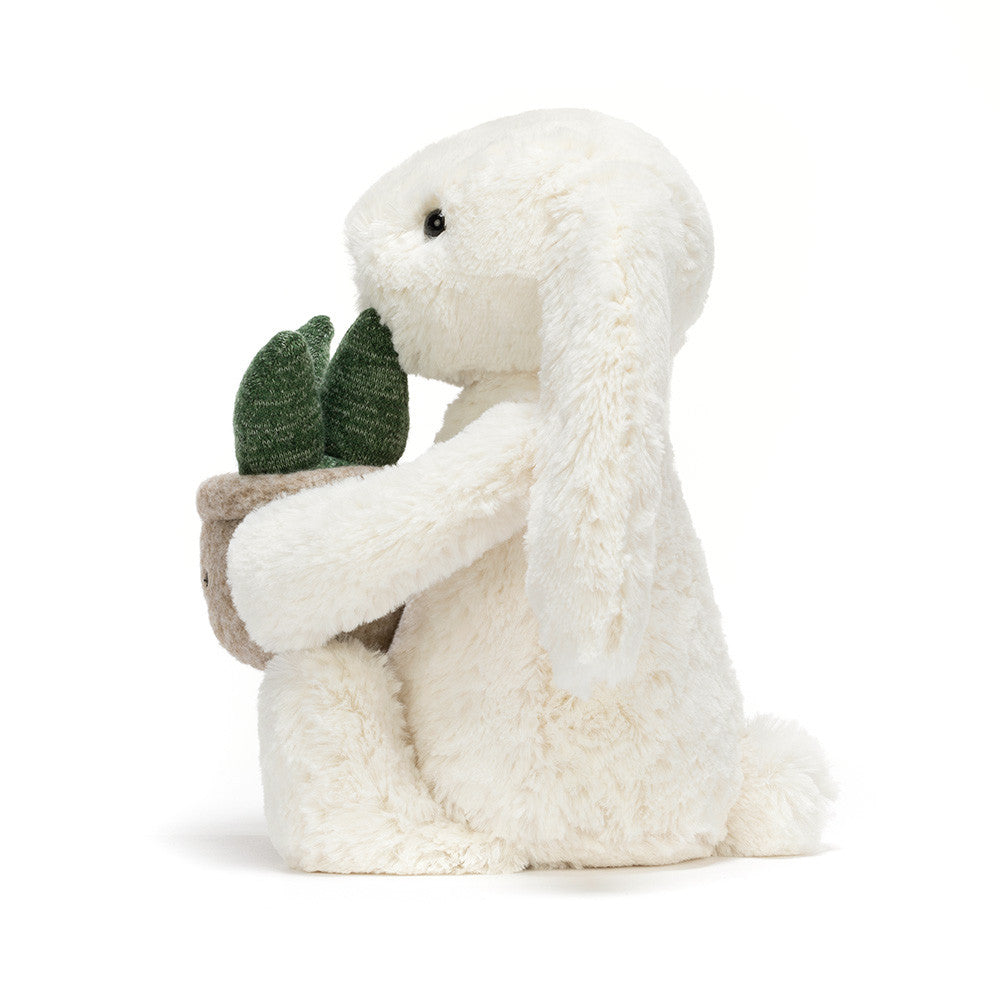 Jellycat Bashful - Cream Bunny with Plant