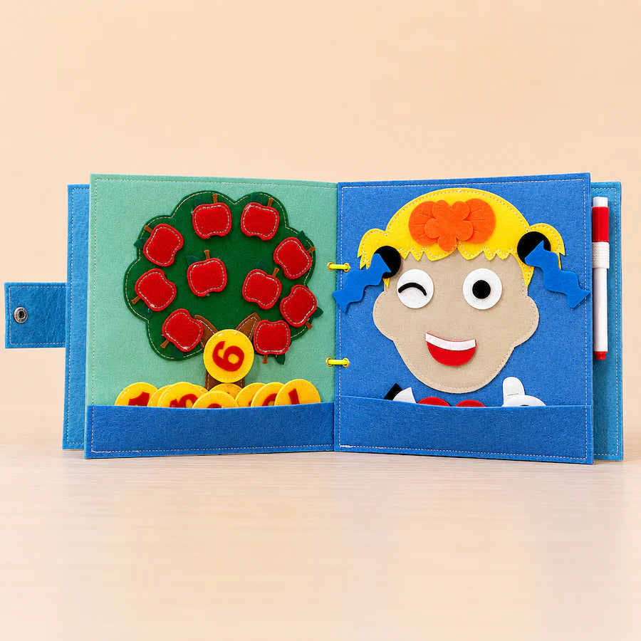 SmartyPals - School Time Felt Busy Book | Screen-Free Educational Activity Book for Kids