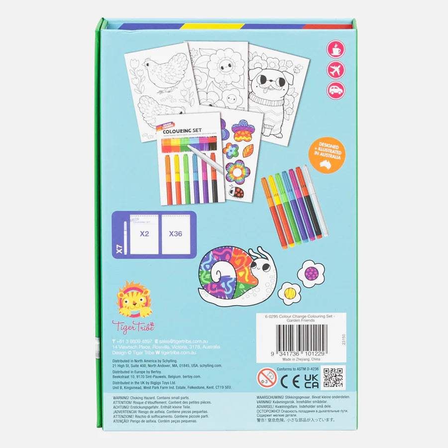 Tiger Tribe Colour Change Colouring Set - Garden Friends