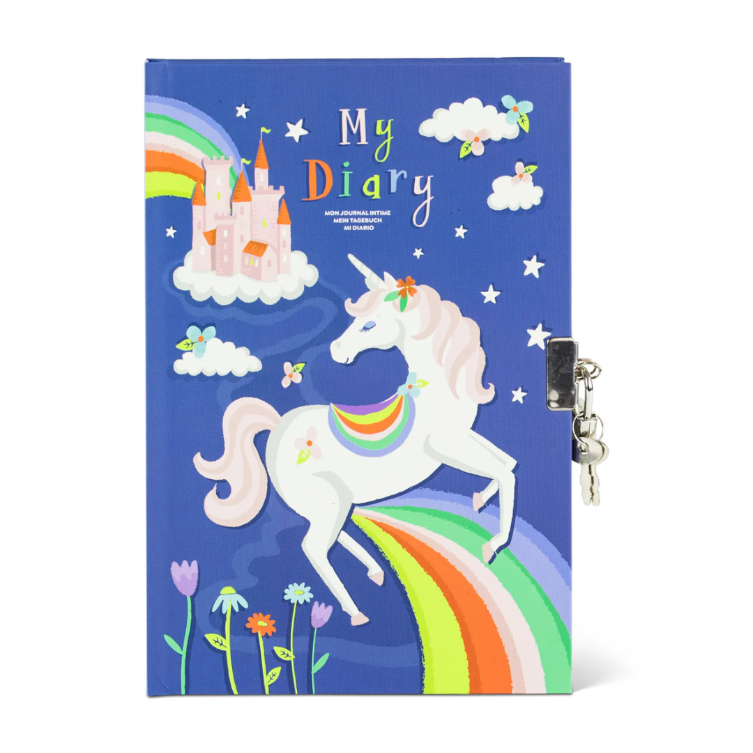 Tiger Tribe Lockable Diary - Unicorn Rainbows