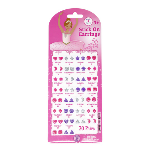 Pink Poppy - 30 Pairs Ballerina Stick On Earrings