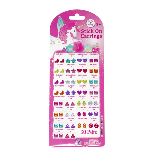 Pink Poppy - 30 Pairs Dreamy Unicorn Stick On Earrings