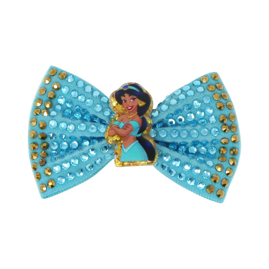 Pink Poppy - Disney Princess Jasmine Mint Sparkling Rhinestone Hair Bow
