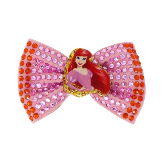 Pink Poppy - Disney Princess Ariel Pink Sparkling Rhinestone Hair Bow