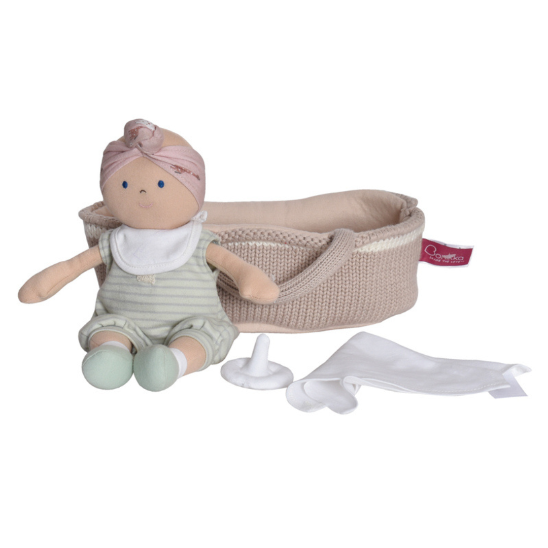 Bonikka Green Outfit Baby with Knitted Carry Cot