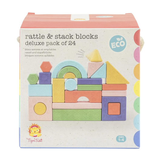 Tiger Tribe Rattle & Stack Blocks - Deluxe | 24 Blocks