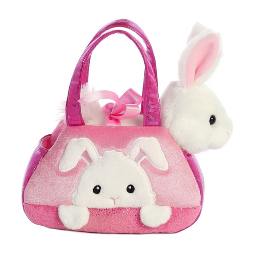 Fancy Pals - White Bunny in Pink Bag