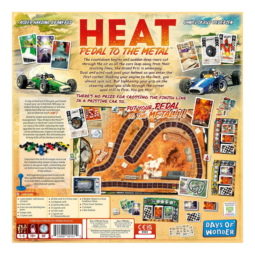 Heat Pedal To The Metal Board Game