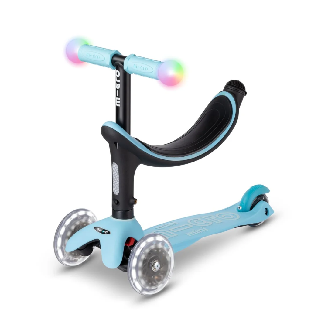 Micro Scooter Mini2Grow Deluxe Magic LED Scooter - Light Blue