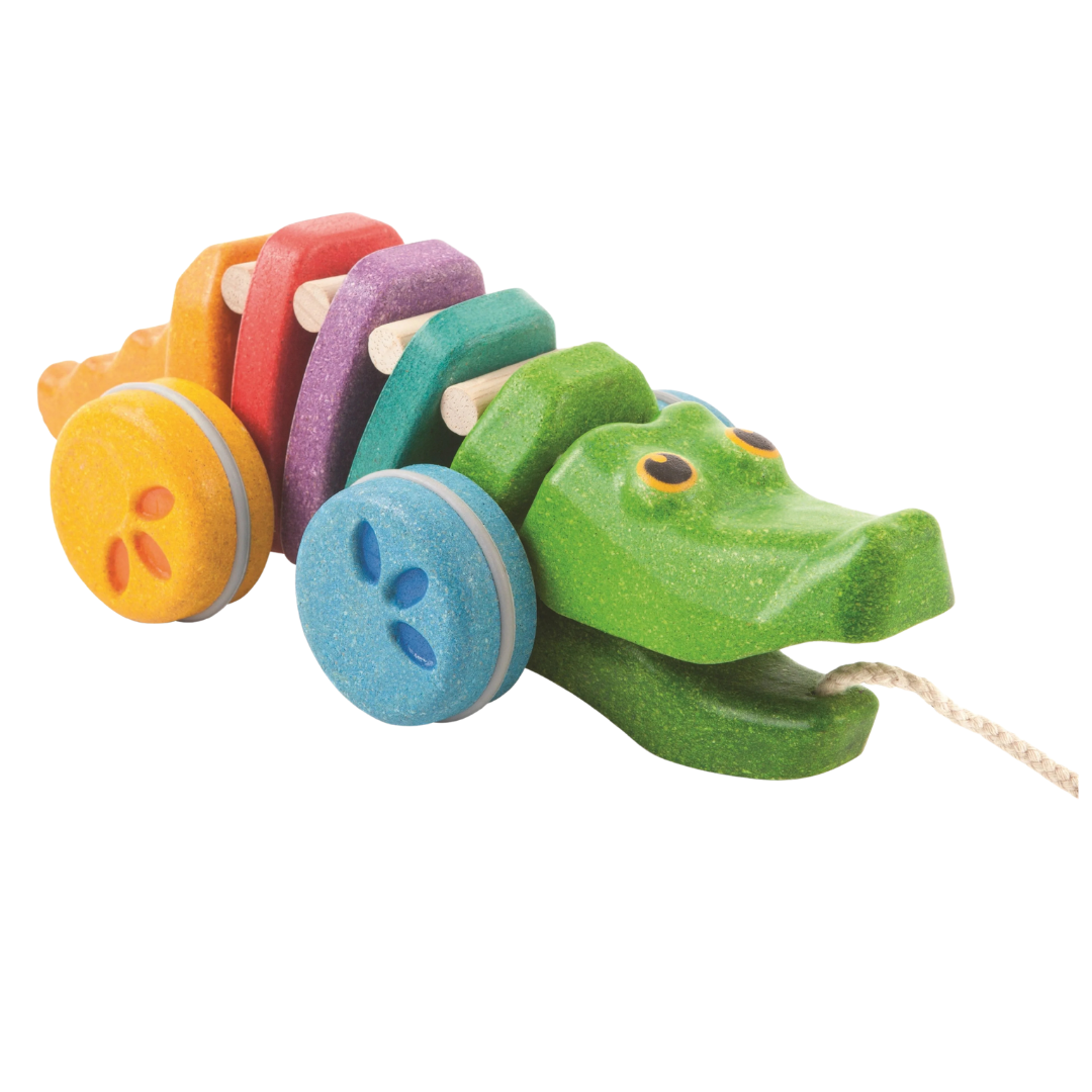 Plan Toys - Pull Along Rainbow Alligator