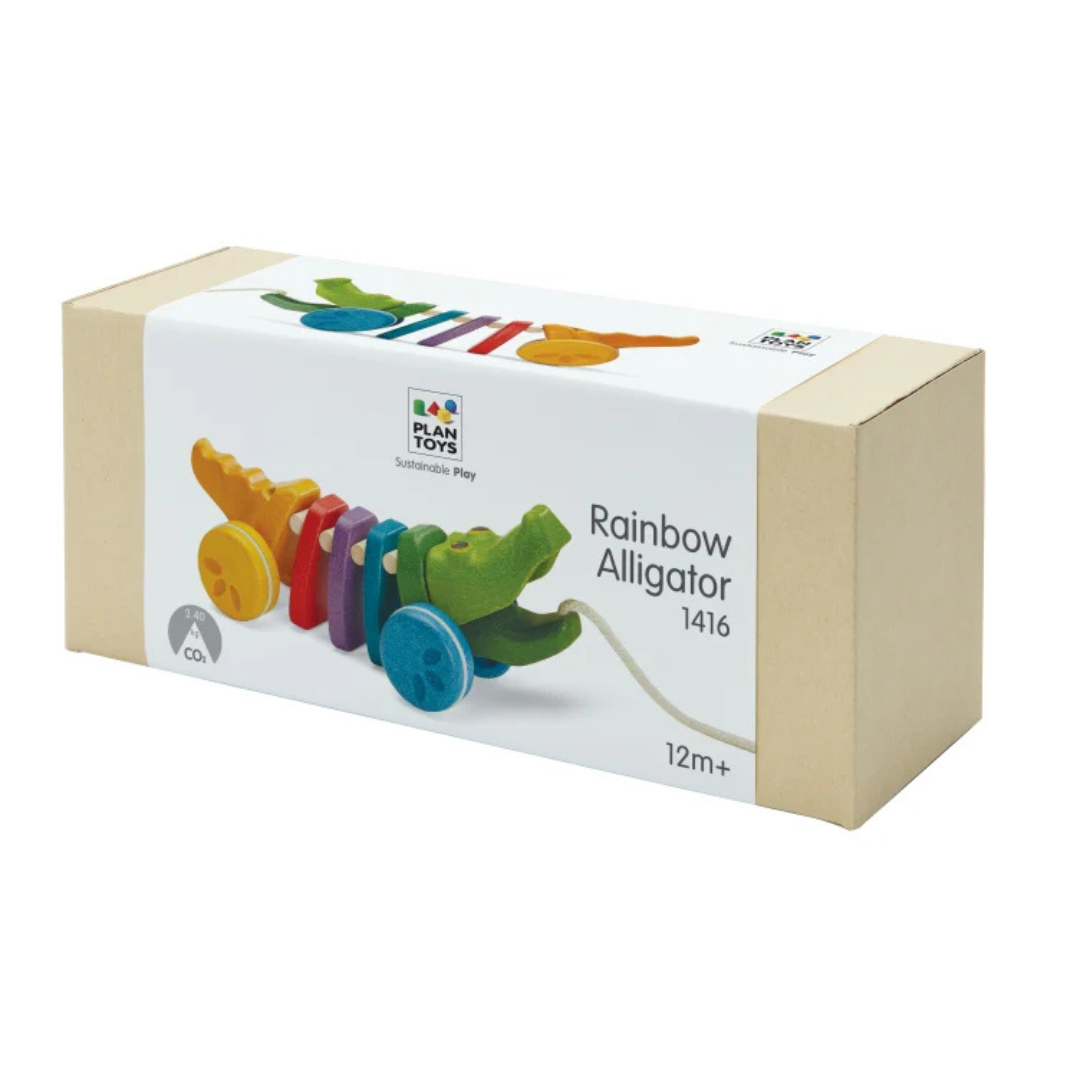 Plan Toys - Pull Along Rainbow Alligator