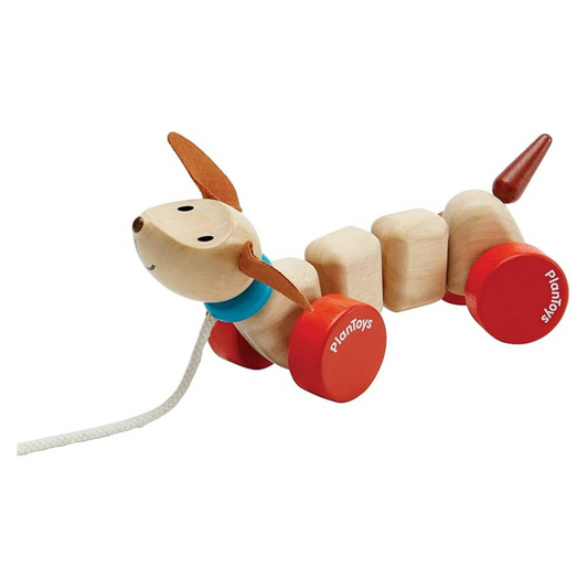 Plan Toys - Pull Along Happy Puppy Wooden