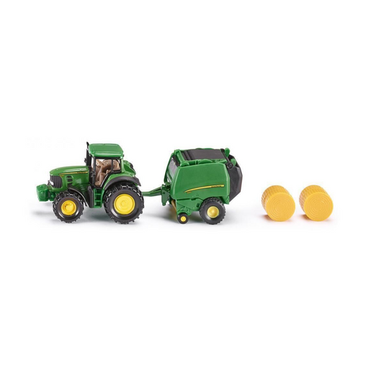 Siku John Deere Tractor with Round Baler