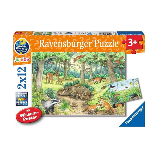 Ravensburger Animals in the Forest & Meadow Puzzle 2x12pc