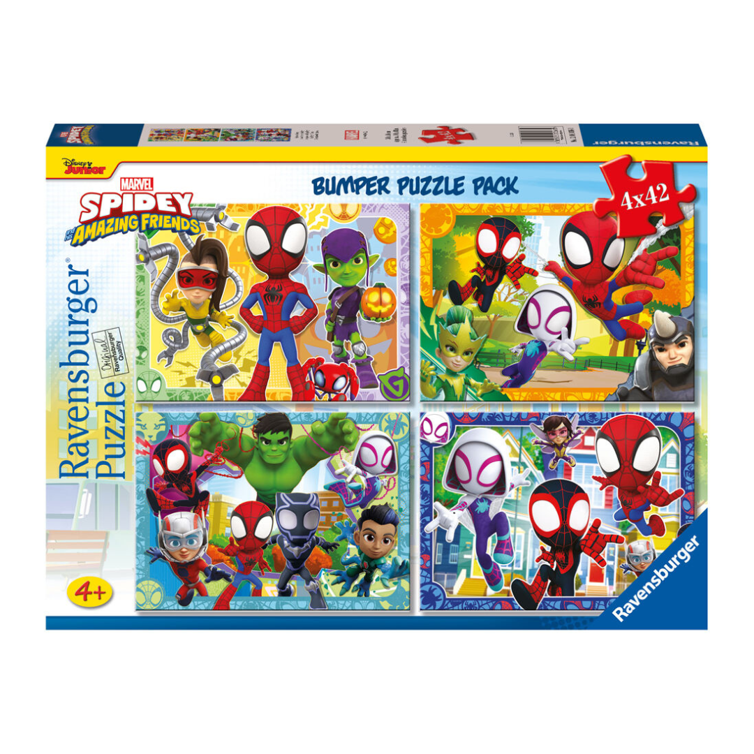 Ravensburger Spidey & His Friends Bumper Puzzle Pack 4 x 42pc