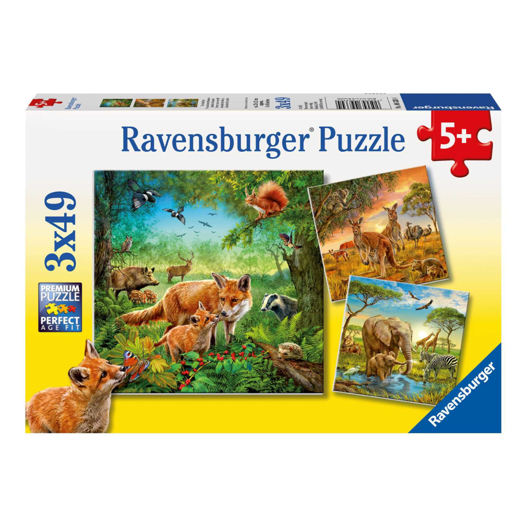 Ravensburger Animals of the Earth Puzzle 3 x 49pc