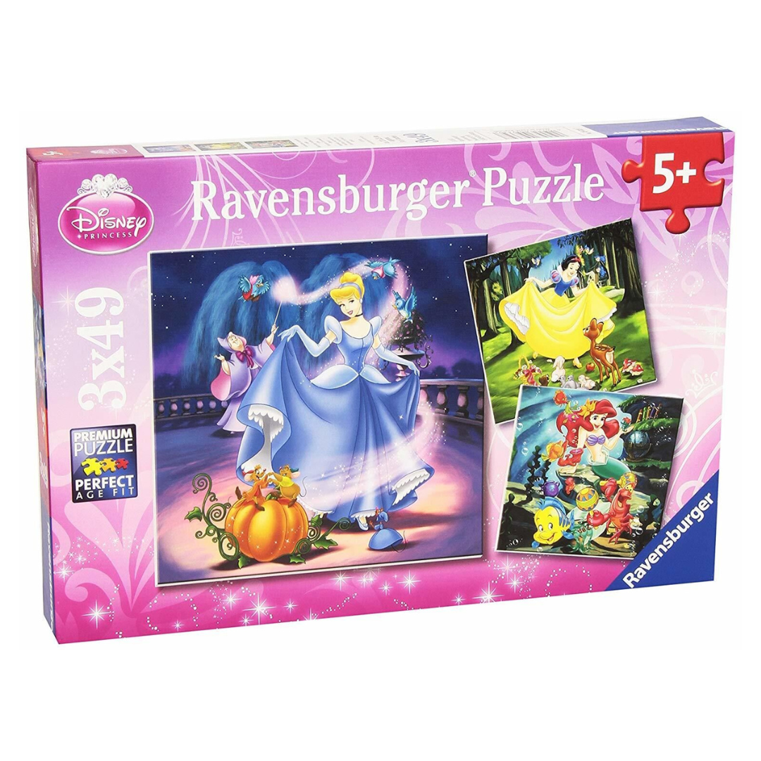 Ravensburger Disney Snow White, Cinderella & Ariel Puzzle 3 x 49pc