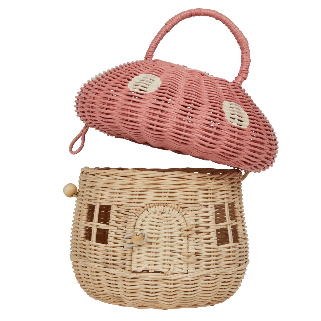 Olli Ella - Rattan Mushroom Basket - Musk