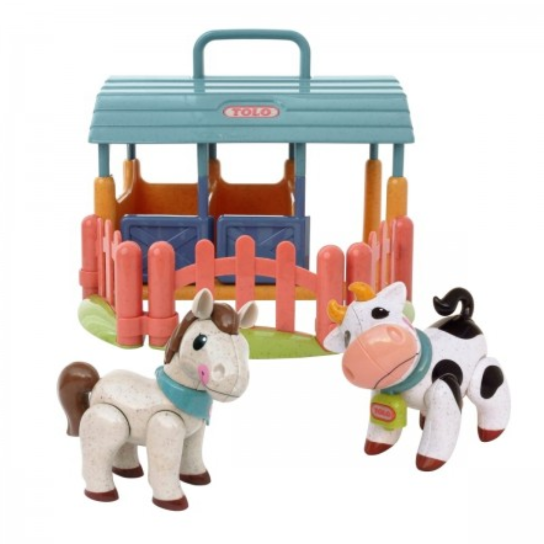 Tolo Toys - First Friends Cow & Horse Stable Set