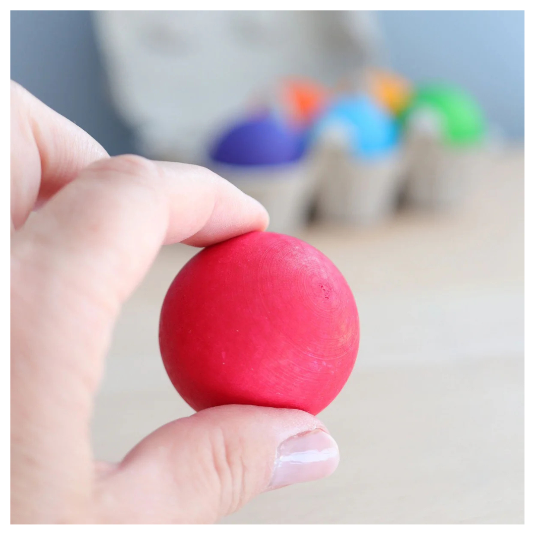 Grimm's Wooden Balls Large Rainbow Set of 6