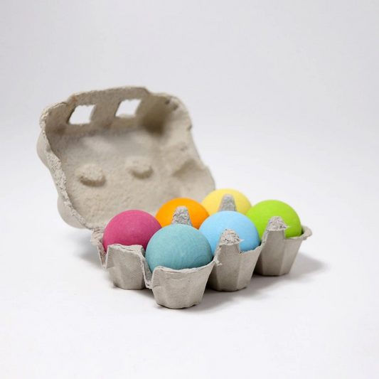 Grimm's Wooden Balls Large Pastel Set of 6