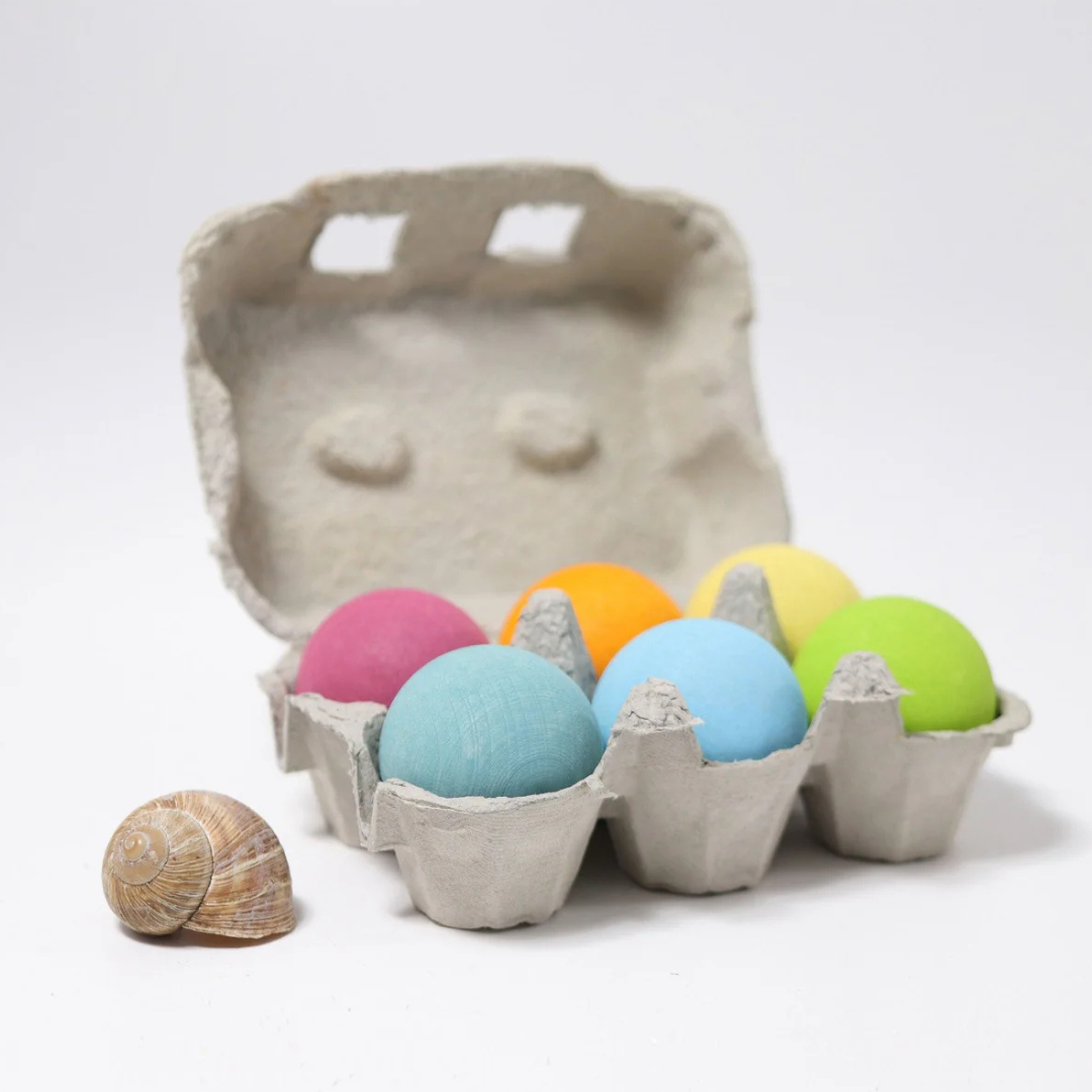 Grimm's Wooden Balls Large Pastel Set of 6