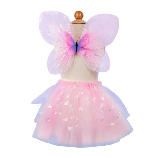 Great Pretenders - Pink Flutter Butterfly Skirt & Wings